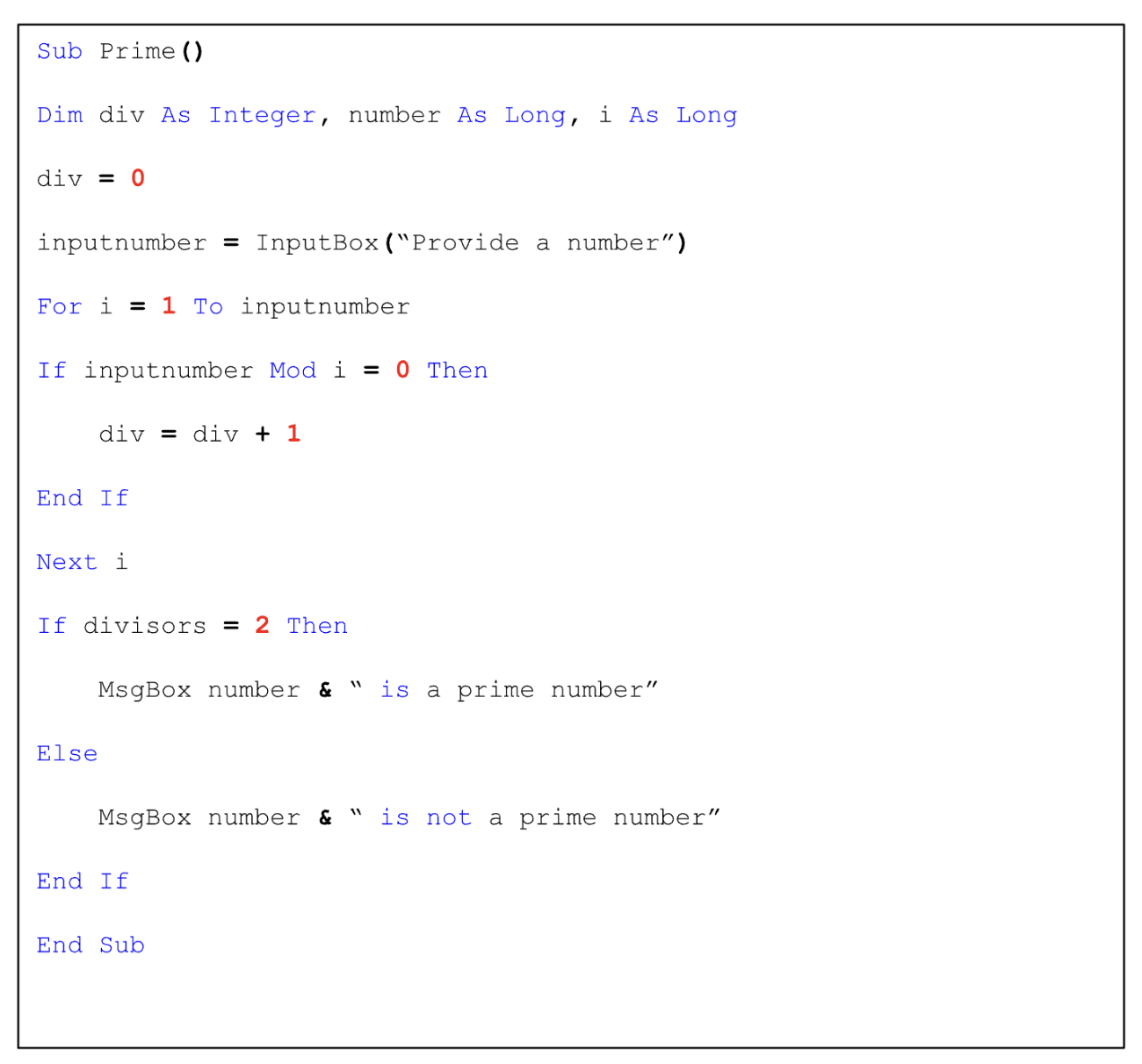 validate prime number
