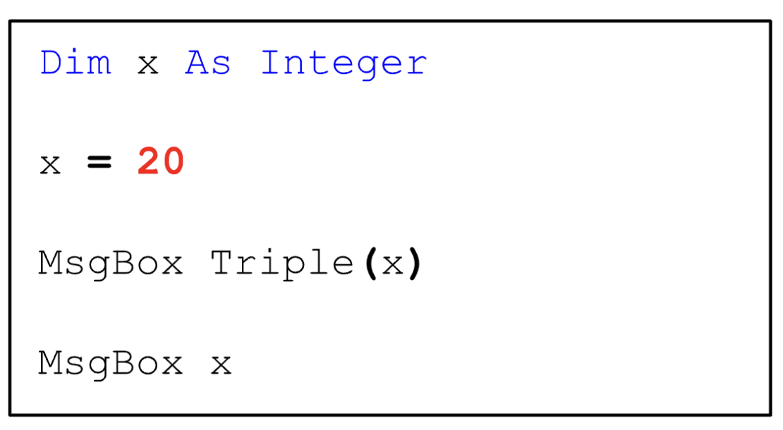 arguement in vba