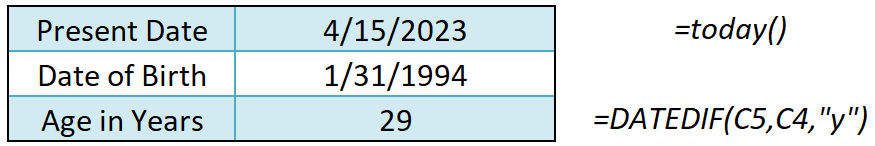 dateif function excel
