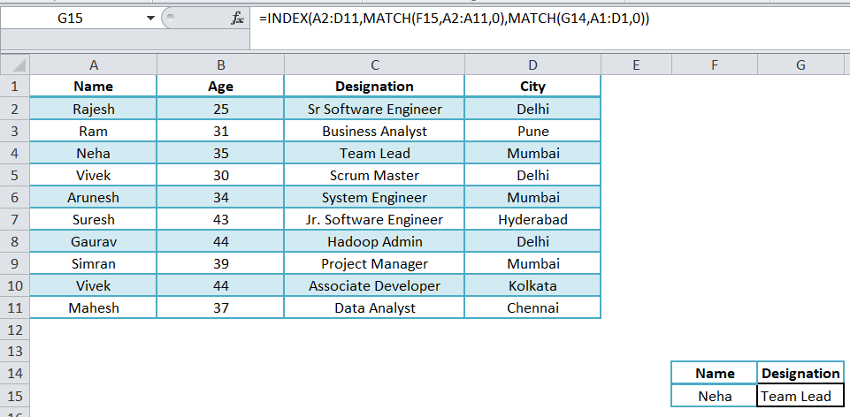 data set excel