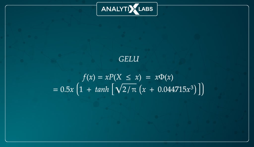 Gaussian Error Linear Unit formula